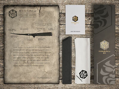 Kessaku 7-Inch Fillet Knife - Spectre Series - AUS-8 High Carbon Stainless Steel - Fresh Stock Dated December 2025