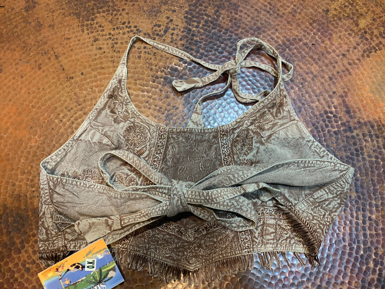 Shore Line NEW Beige 2-Piece Wrap Embroidered Skirt & Halter Top One Size - Fresh Stock Dated March 2026