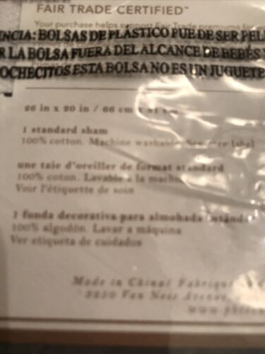 pottery barn teen zig zag sham grey new - Fresh Stock Dated December 2025