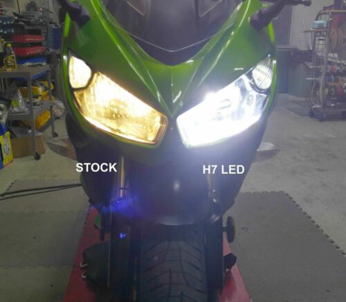 Xenon White 6000K 80W LED Bulbs Headlight For Kawasaki Ninja 300 650 ZX6R - Fresh Stock Dated February 2026