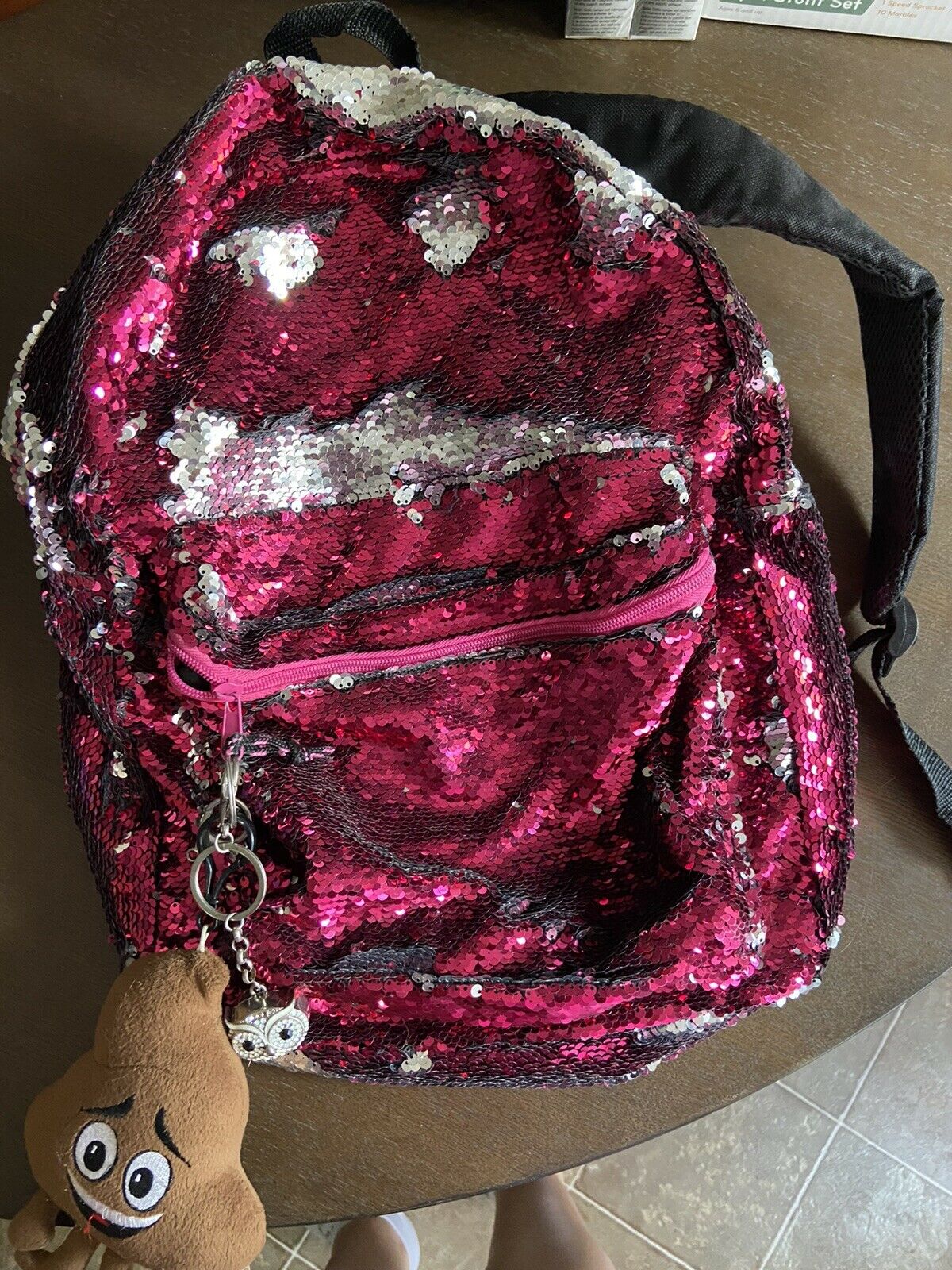 Sequin Blanket, Cat Pillow, Backpack. Sequin Flips From Black To Red/gold Poo 💩 - Fresh Stock Dated February 2026