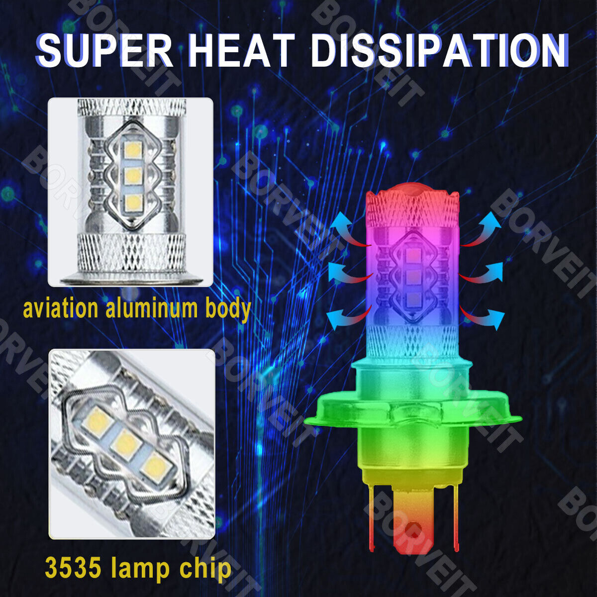 2x H4 80W Bulbs Ice Blue 8000K Headlight For Yamaha YZF R1 2001 2002 2003 YZF-R1 - Fresh Stock Dated February 2026