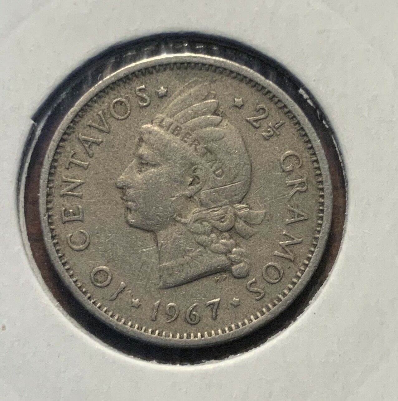 1967 Dominican Republic 10 cent - nice details - Fresh Stock Dated December 2025