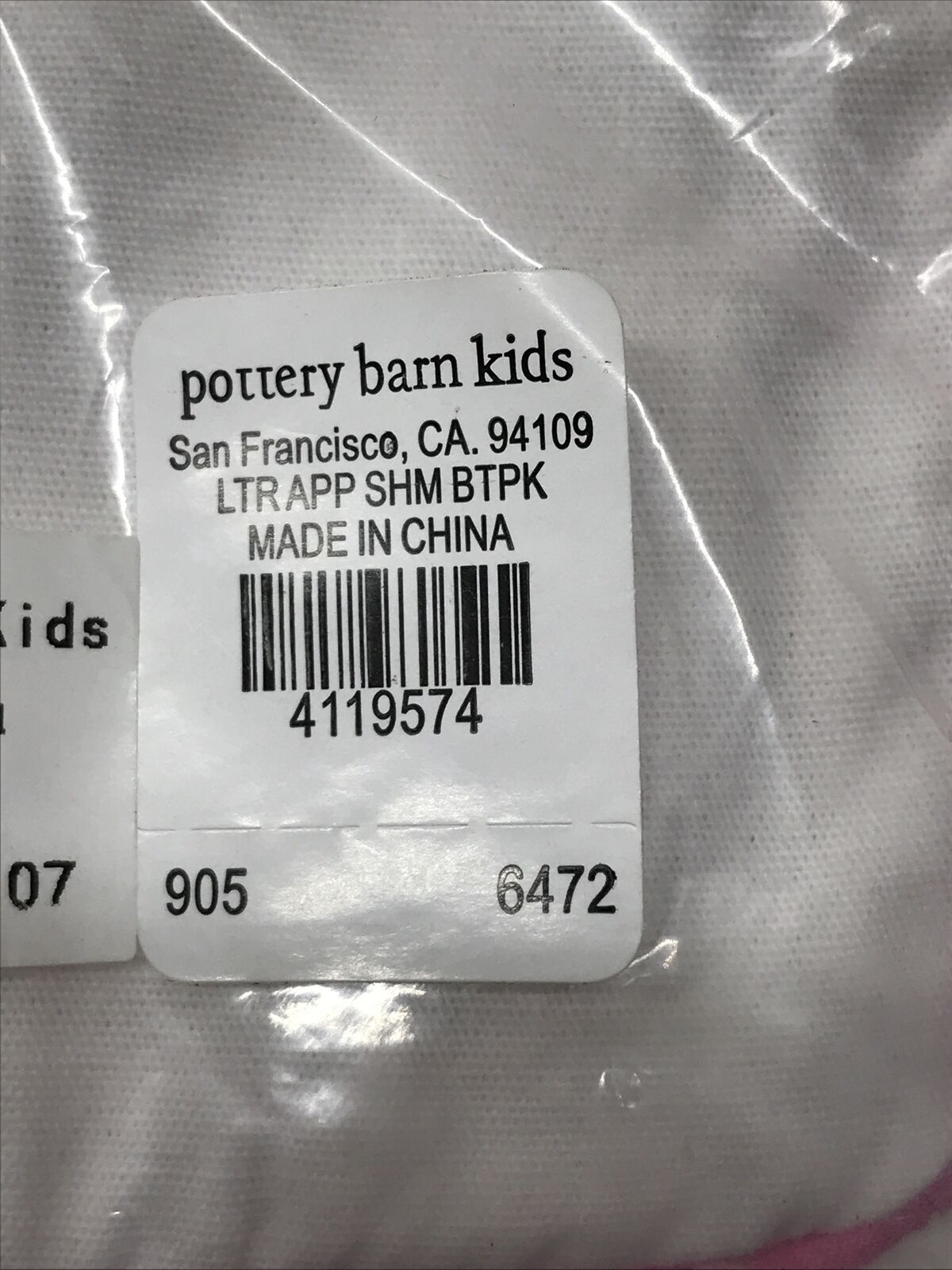 Pottery Barn Kids Letter Appliqué Sham White/Pink, 16x16in, Free Shipping - Fresh Stock Dated February 2026