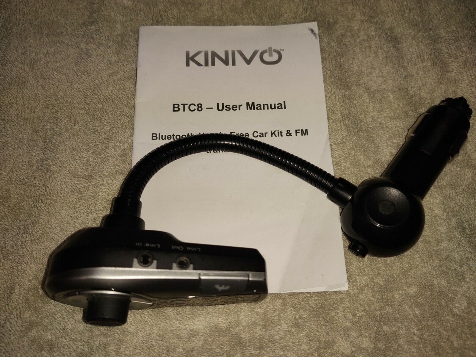 KINIVO BTC8 handsfree auto BLUE TOOTH Receiver FM Transmitter adapter phone musi - Fresh Stock Dated December 2025