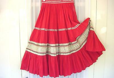 Vtg 1950s Mexican Red Silver Black 72