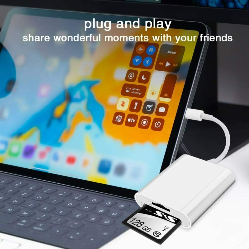 Sd Card Reader for iPhone iPad Camera,Dual Slot Memory Reader... - Fresh Stock Dated February 2026