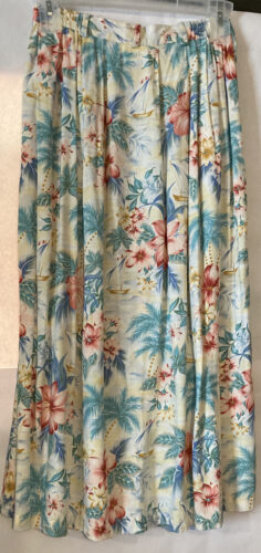 Susan Bristol Button Front Maxi Skirt Tropical Print Size 8 Preowned - Fresh Stock Dated February 2026