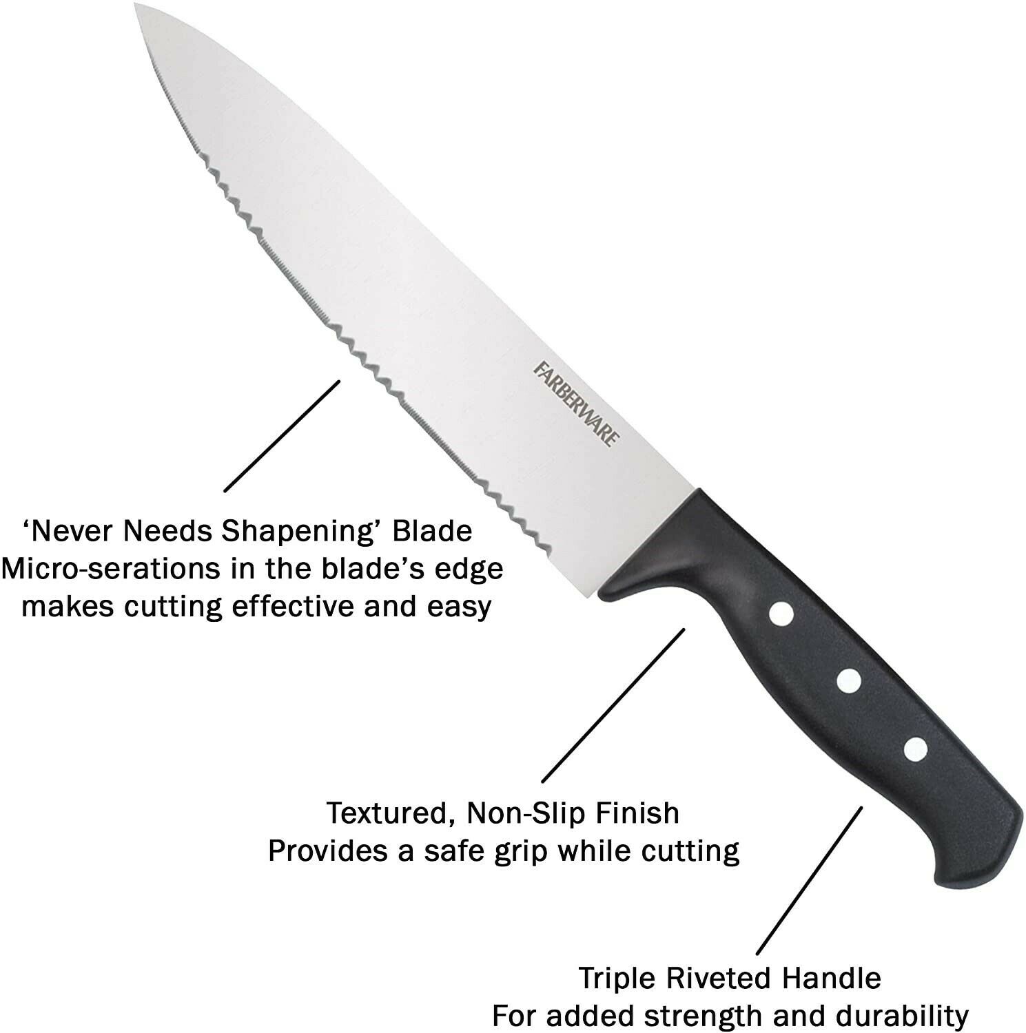 Knife Block Set With Kitchen Stainless Steel Sharpening Cutlery Knives 22 Piece - Fresh Stock Dated December 2025