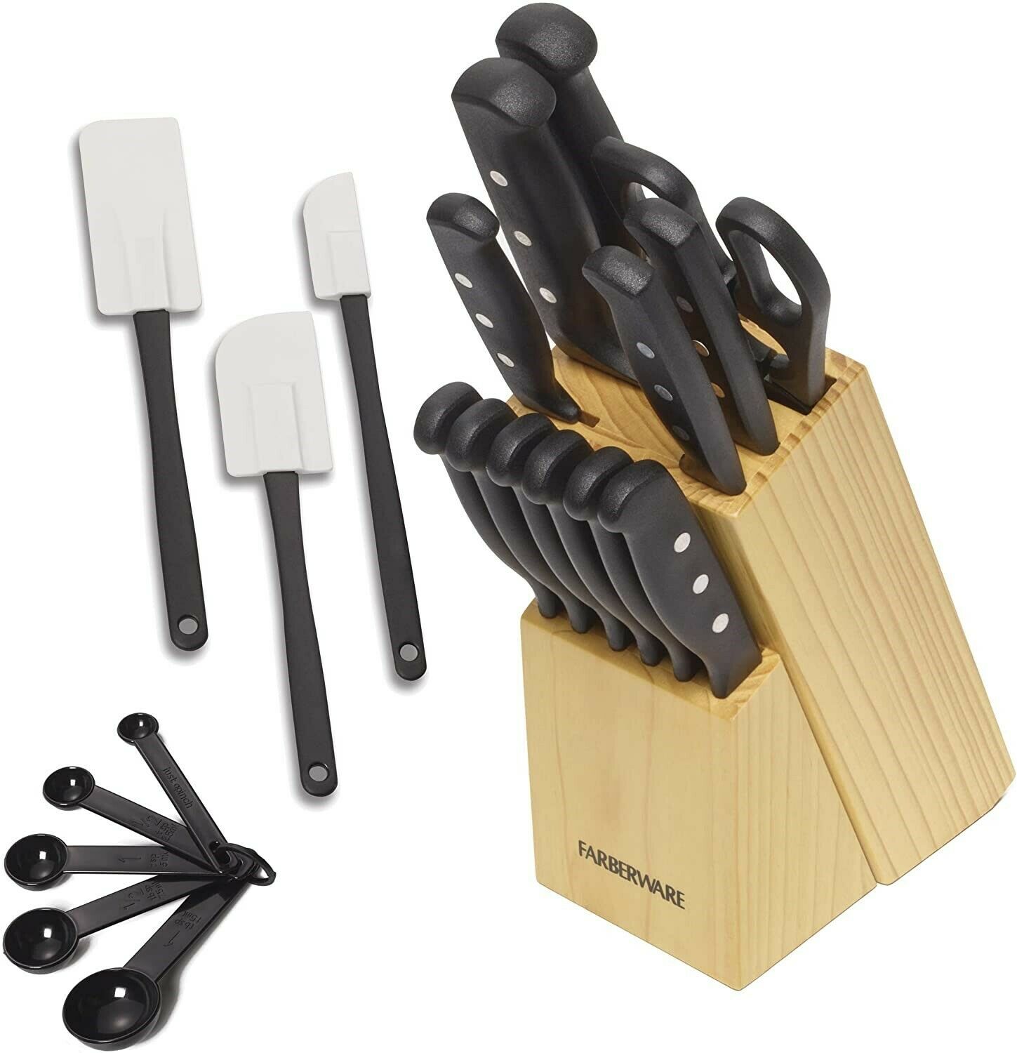 Knife Block Set With Kitchen Stainless Steel Sharpening Cutlery Knives 22 Piece - Fresh Stock Dated December 2025