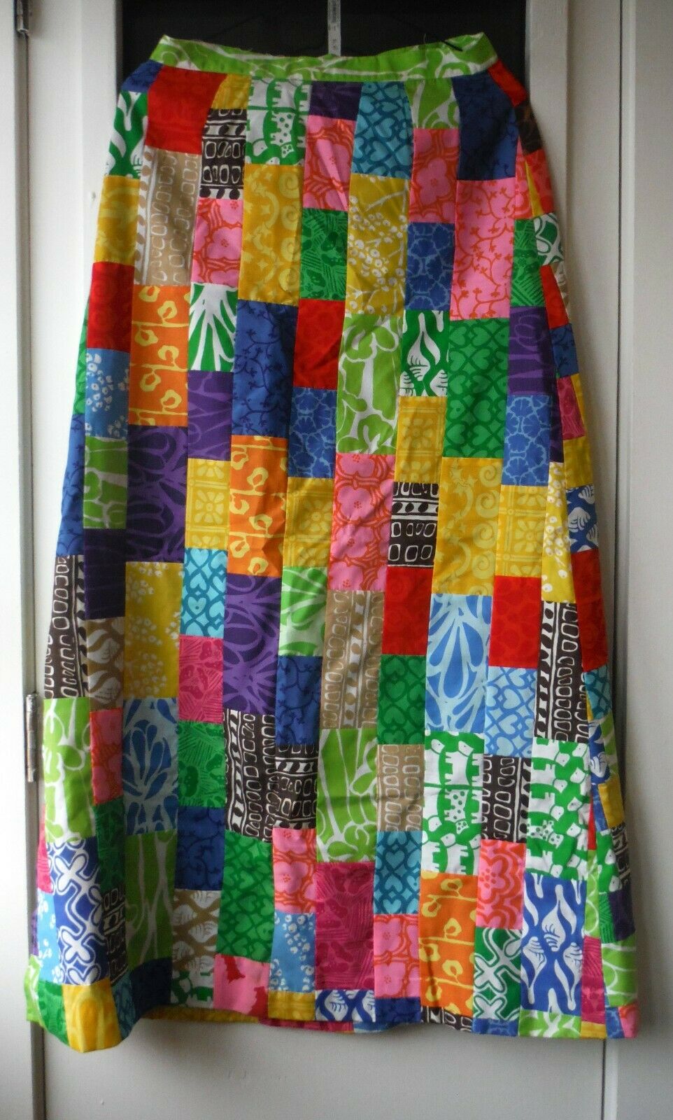 Vintage 1970s Marblehead MA Handprints Silkscreen Maxi Skirt Eve Harley  P846 - Fresh Stock Dated March 2026