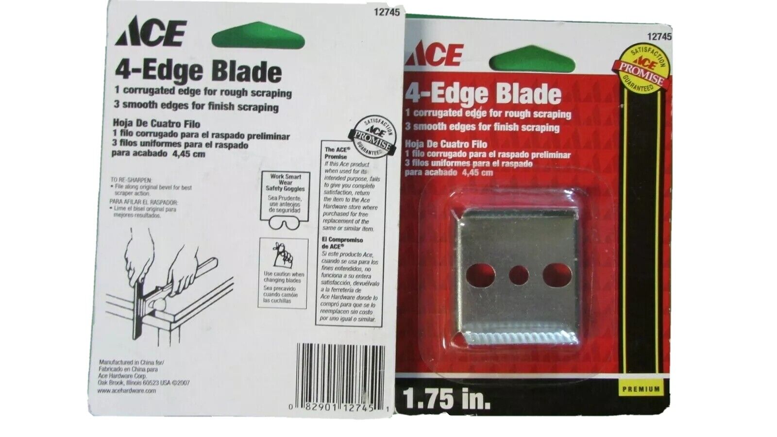 (2) Count Ace Hardware 4-Edge Blade 1.75