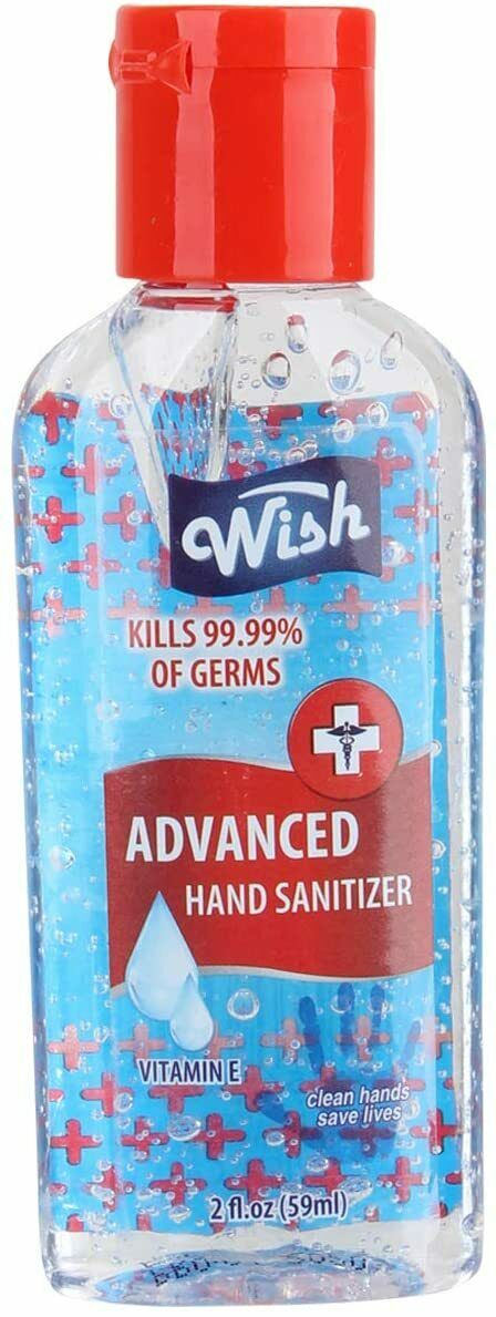 Wish Advance Hand Sanitizer 2oz Pocket Size 24 Bottles with Flip Top 70% Alcohol - Fresh Stock Dated February 2026