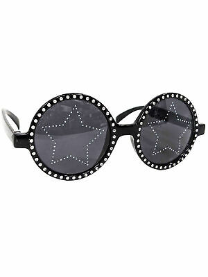 Stars Round Black Sunglasses Glasses Bootsy Collins Elton John Singer Funk Rock - Fresh Stock Dated December 2025