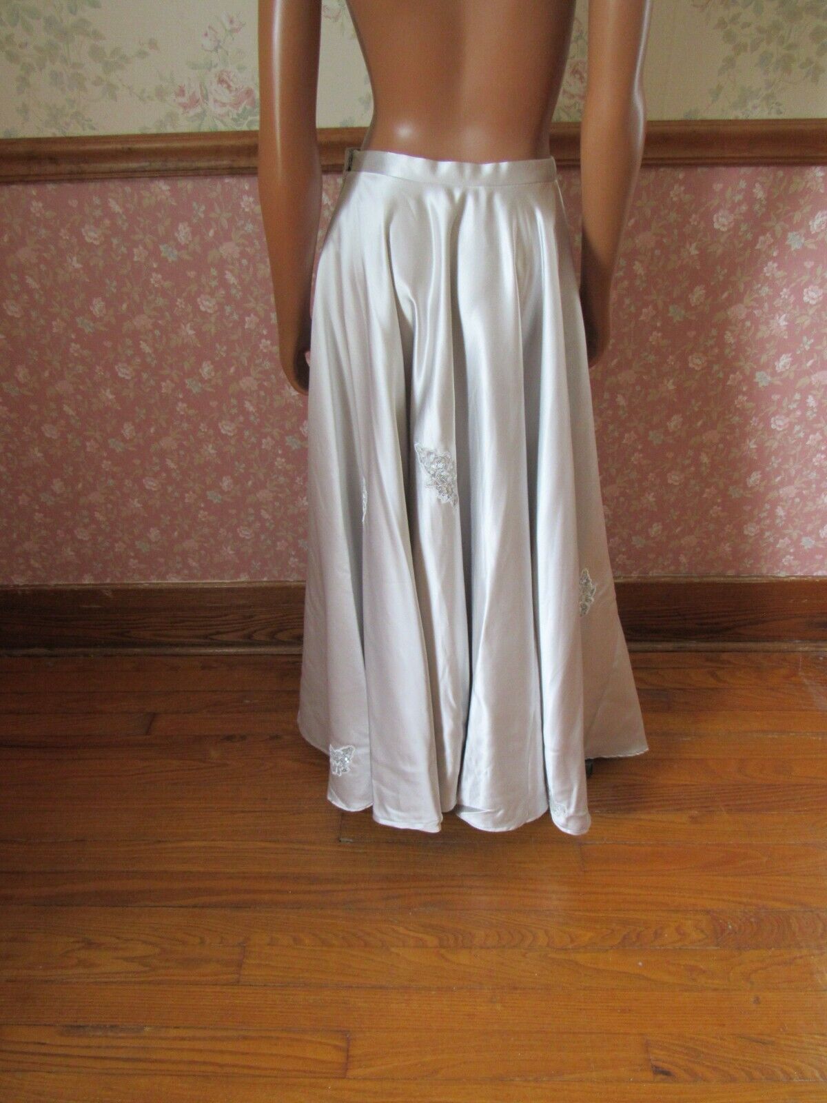 Vintage Women's Rimini Full Length Circle Skirt Silver Sequin Hong Kong Size 6 - Fresh Stock Dated March 2026