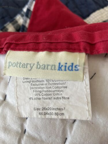 Pottery Barn Kids Shark Bite Quilted Standard Pillow Sham - Fresh Stock Dated December 2025