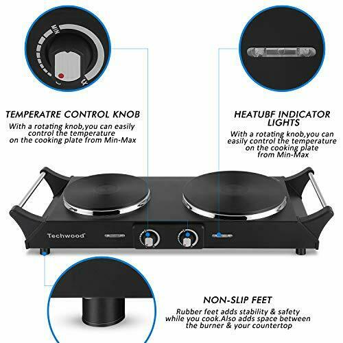 Techwood Hot Plate Electric Single Burner 1800W Portable Burner for Cooking - Fresh Stock Dated December 2025