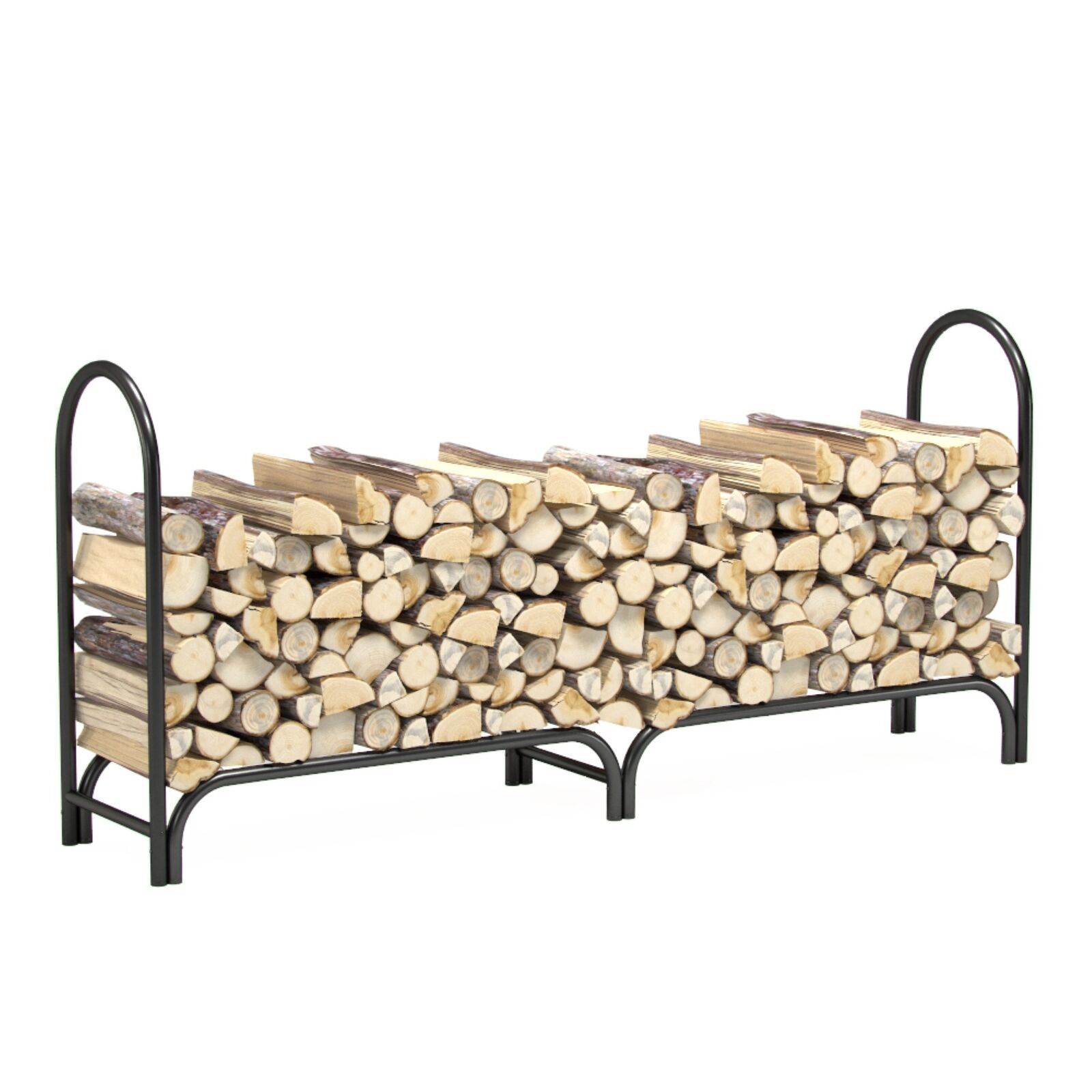 Regal Flame Elite 8 Foot Indoor Outdoor Black Shelter Firewood Log Rack - Fresh Stock Dated February 2026