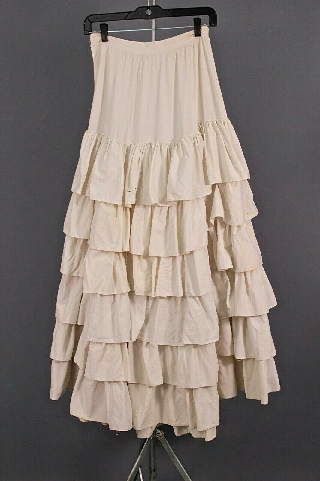 VTG Women's Antique Edwardian Early 1900s Tiered White Skirt Sz XS - Fresh Stock Dated February 2026