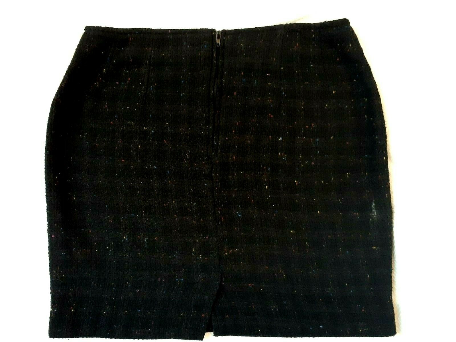 Vintage 90's Black Multi Tweed Mini Skirt - Wool Blend - Size 9 - Star C.C.C - Fresh Stock Dated February 2026