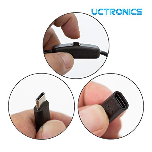 UCTRONICS Power Switch Cable for Raspberry Pi 4B 1 Pcs, Black, 1 Black - Fresh Stock Dated February 2026
