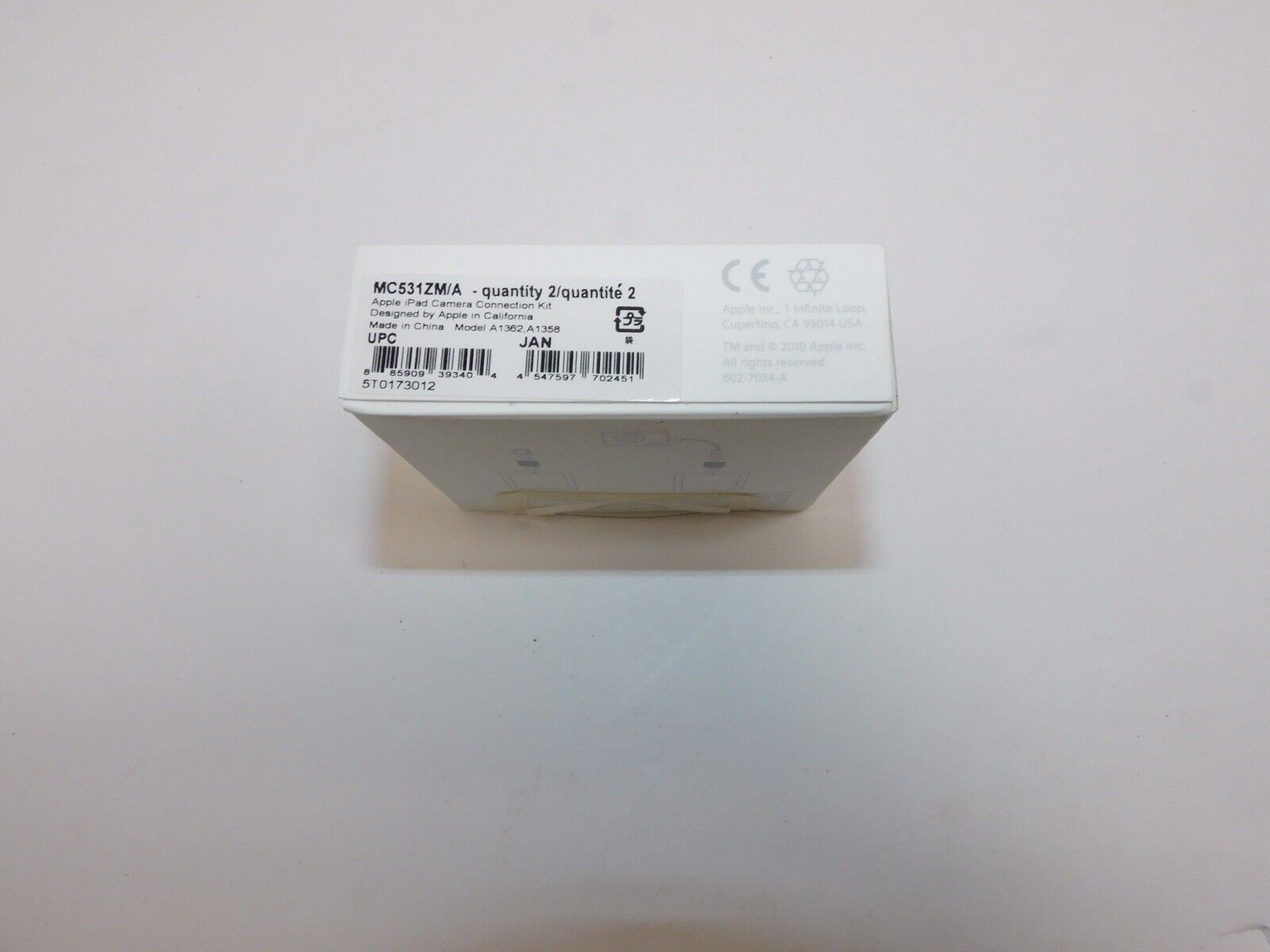 Genuine Apple iPad Camera Connection Kit MC531ZM/A New Sealed Free Shipping - Fresh Stock Dated February 2026