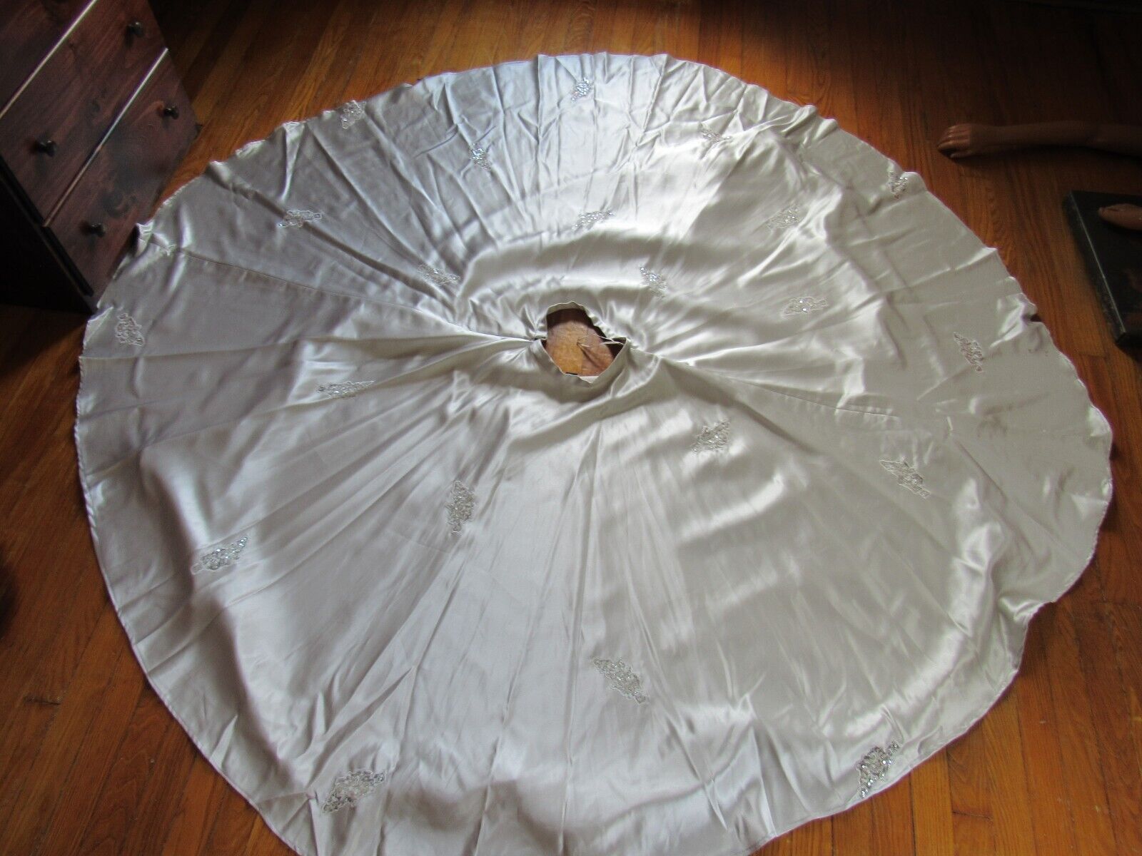 Vintage Women's Rimini Full Length Circle Skirt Silver Sequin Hong Kong Size 6 - Fresh Stock Dated March 2026