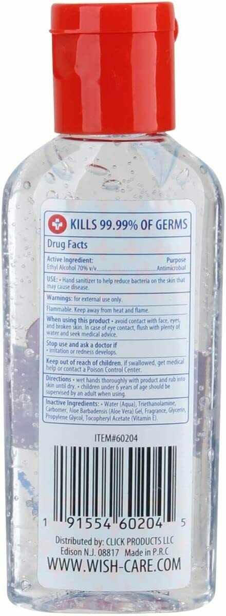 Wish Advance Hand Sanitizer 2oz Pocket Size 24 Bottles with Flip Top 70% Alcohol - Fresh Stock Dated February 2026