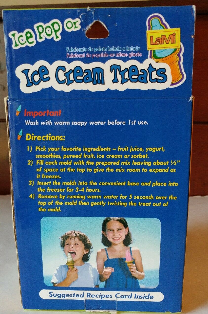 NEW NIB Ice Cream or Popsicle Mold Set of 2 With Stand -- Recipe Card Inside - Fresh Stock Dated February 2026