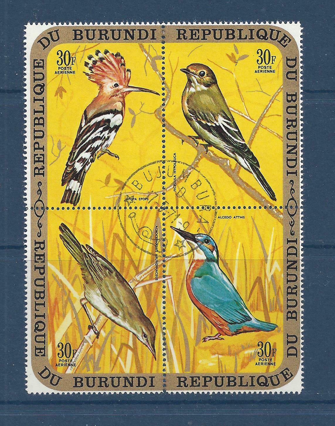 BURUNDI - C132 - C136 BLOCKS OF 4 - USED - 1970 -  BIRDS - Fresh Stock Dated December 2025