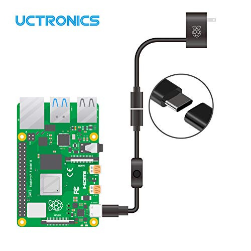 UCTRONICS Power Switch Cable for Raspberry Pi 4B 1 Pcs, Black, 1 Black - Fresh Stock Dated February 2026