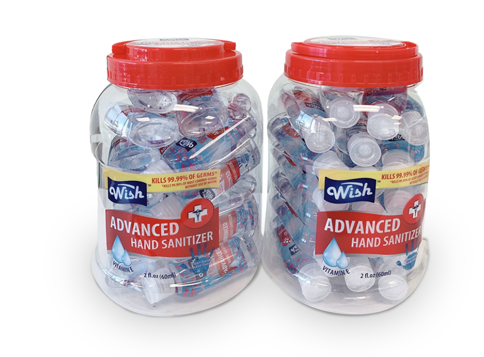 Wish Advance Hand Sanitizer 2oz Pocket Size 24 Bottles with Flip Top 70% Alcohol - Fresh Stock Dated February 2026