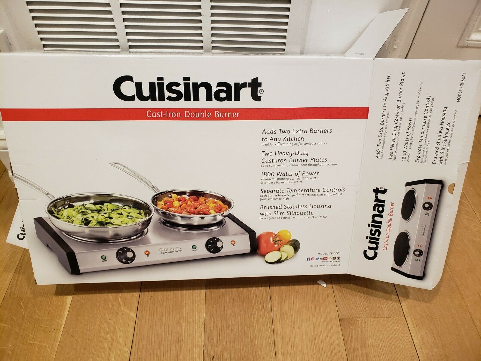 Cuisinart CB-60P1 Double Burner - Silver/Black - Fresh Stock Dated December 2025