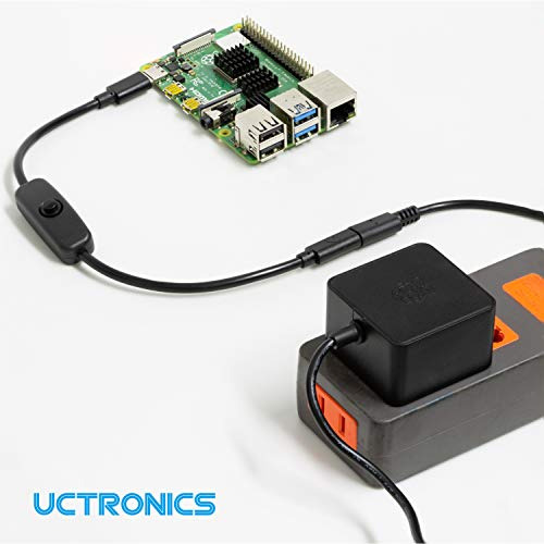 UCTRONICS Power Switch Cable for Raspberry Pi 4B 1 Pcs, Black, 1 Black - Fresh Stock Dated February 2026
