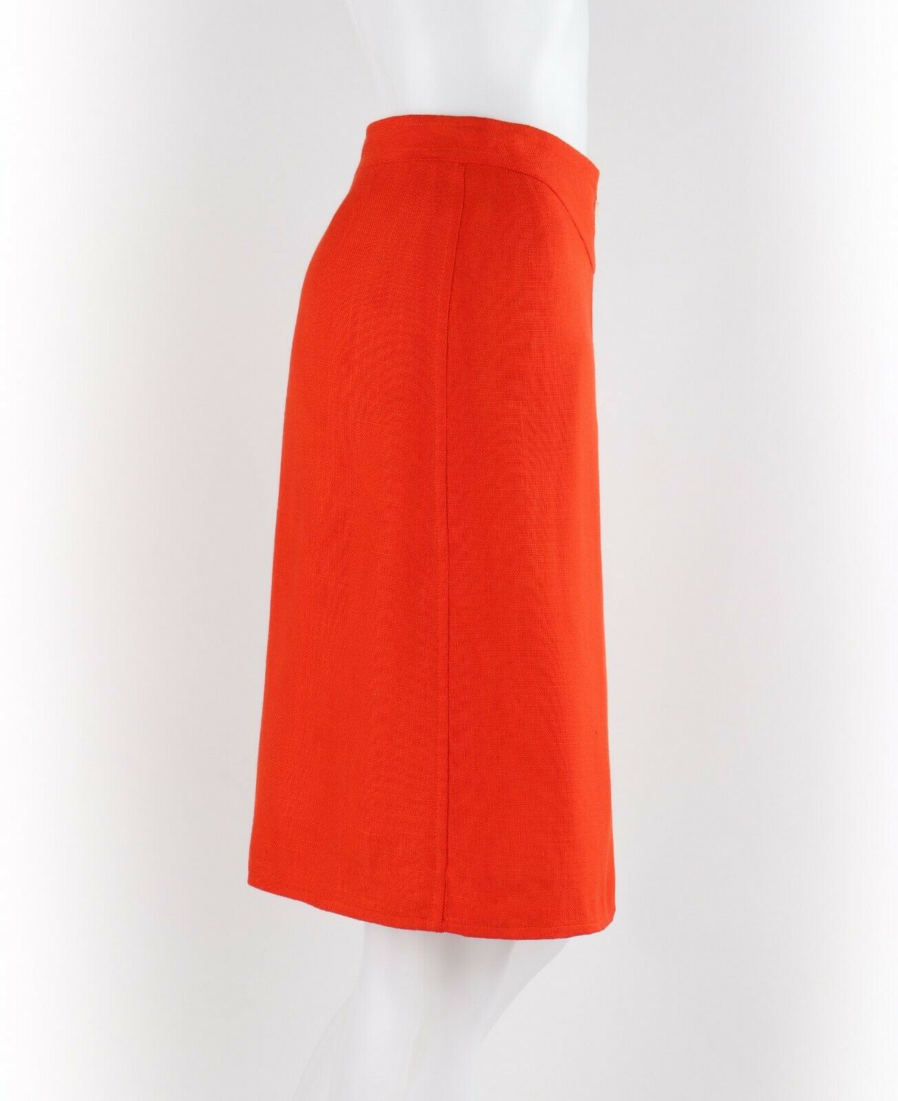 COURREGES c.1960’s Orange White Signature Logo Snap Button Up A-Line Wrap Skirt - Fresh Stock Dated March 2026