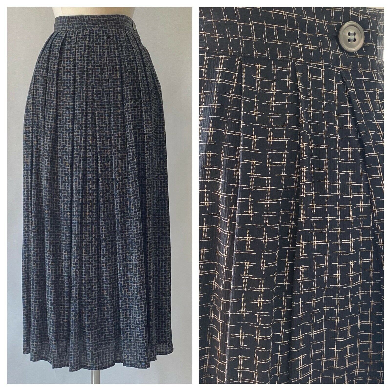 Vintage Perry Ellis Portfolio Silk Print Skirt Mint Condition - Fresh Stock Dated March 2026