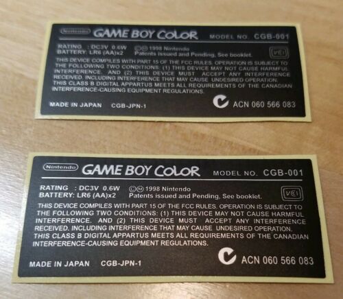 2 PACK *GENERIC* Nintendo Game Boy Color 