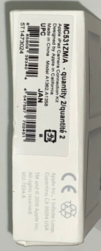 Genuine Apple iPad Camera Connection Kit MC531ZM/A (A1362 & A1358) NEW Sealed - Fresh Stock Dated February 2026