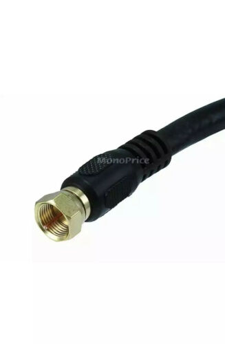 Lot 56-Monoprice 1.5ft RG6 (18AWG) 75Ohm, Quad Shield, CL2 Coaxial Cable - Black - Fresh Stock Dated December 2025