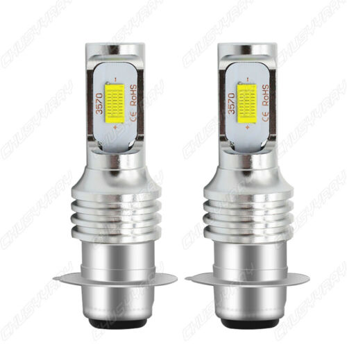 2x Bright LED Headlight Bulb High/Low For Honda ATV 12V 45/45W P15D-3; headlamp - Fresh Stock Dated February 2026
