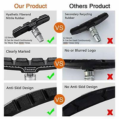 4pcs Premium Bike Brake Pads, Mountain & Road Bicycle V-Brake Pad Blocks Kit - Fresh Stock Dated February 2026