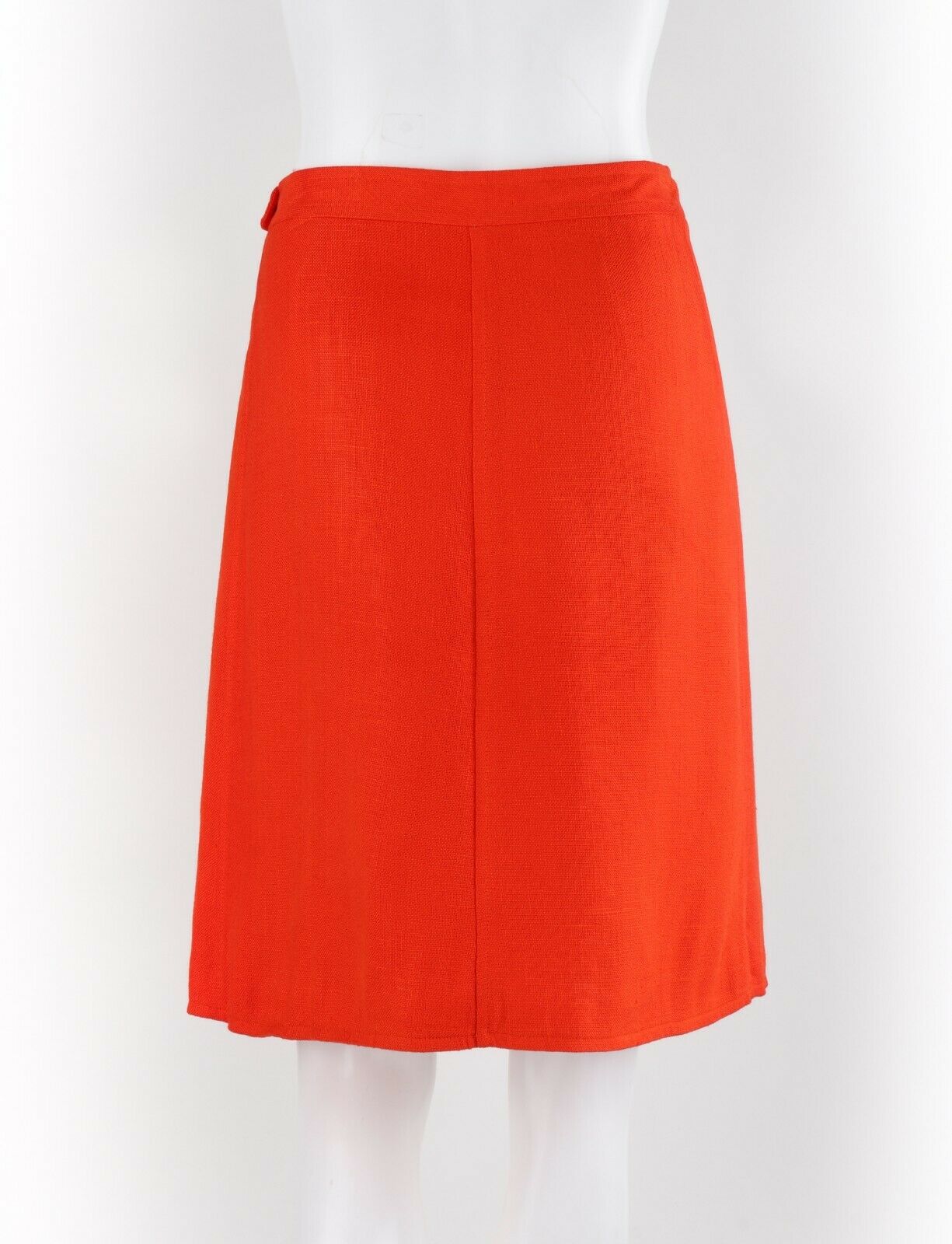 COURREGES c.1960’s Orange White Signature Logo Snap Button Up A-Line Wrap Skirt - Fresh Stock Dated March 2026