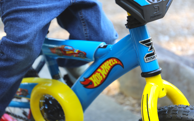 12 Inch Boys Hot Wheels Kids Bike with Rev Grip Blue - Fresh Stock Dated December 2025