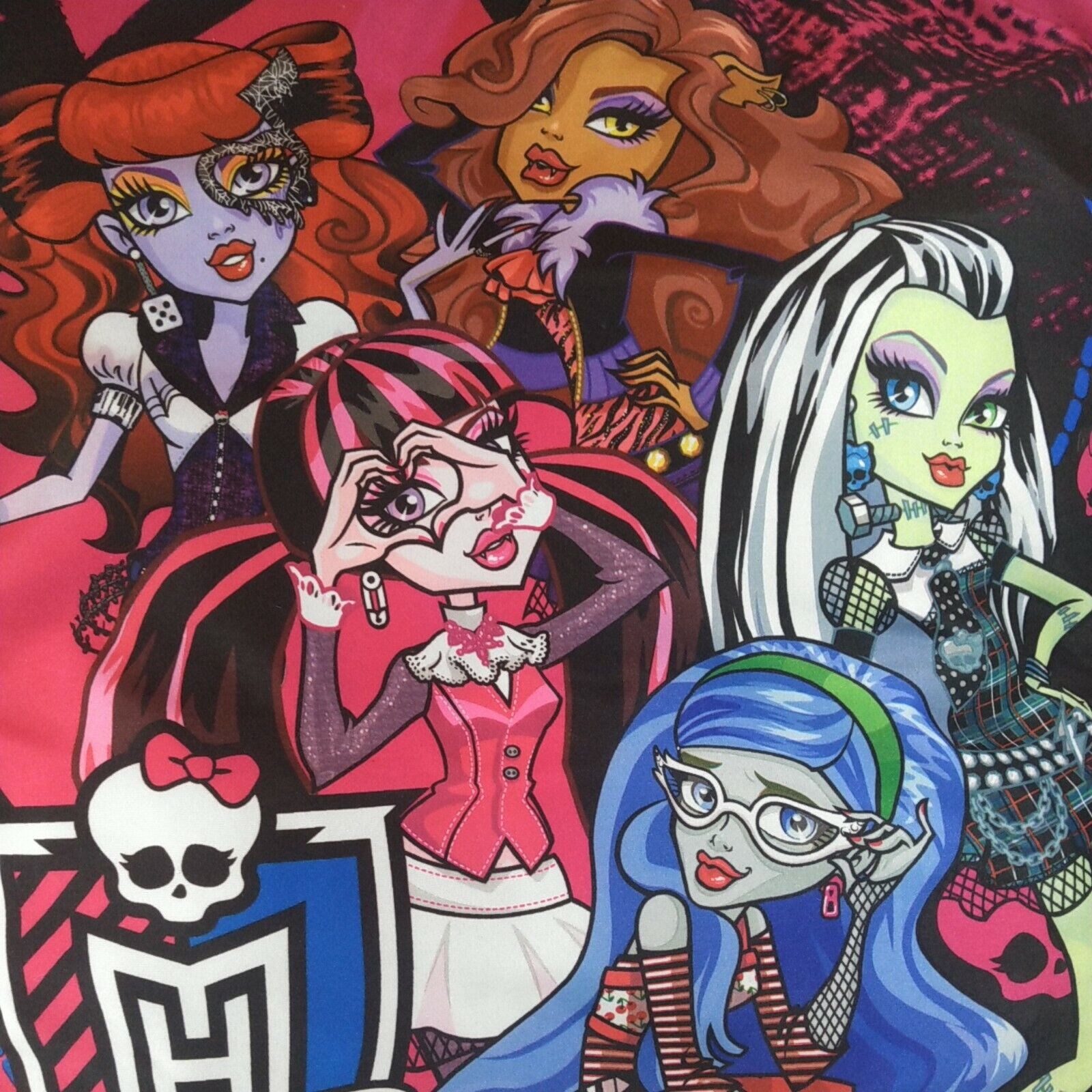 Monster High Decorative Square Pillow Soft Plush Throw 15