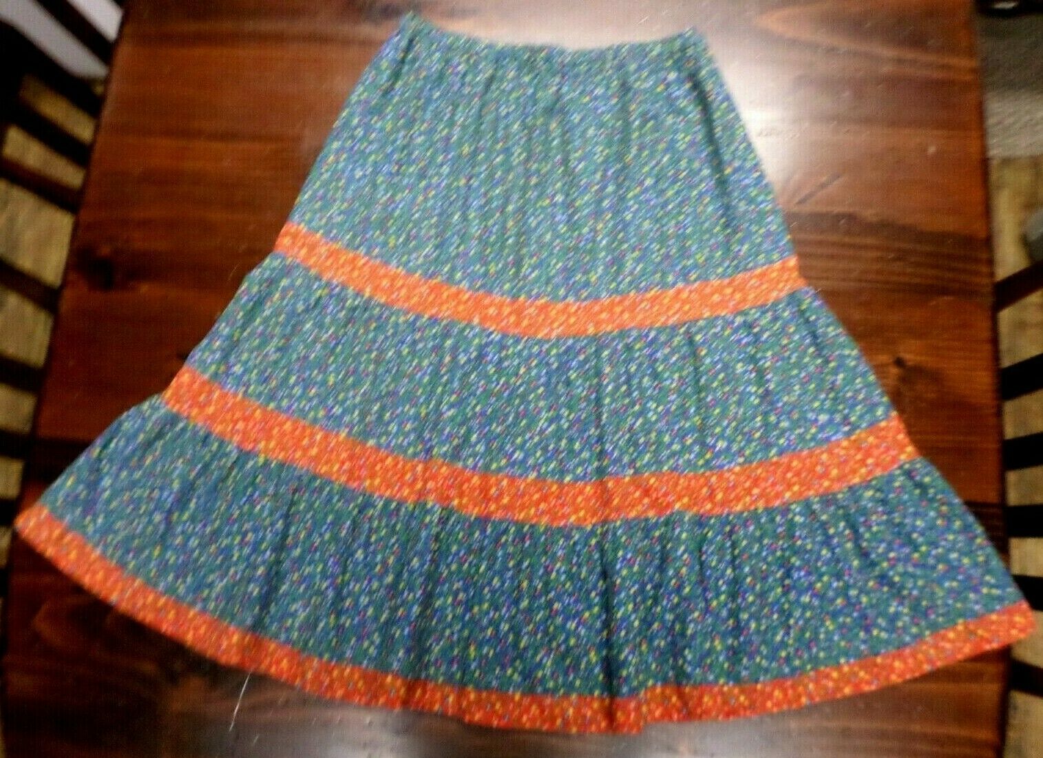 True Vintage Calico Print Tiered Skirt Women's - Waist 29