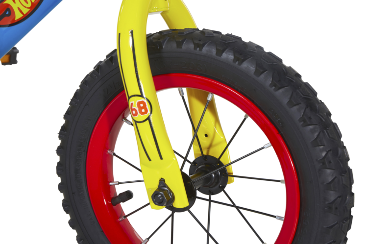 12 Inch Boys Hot Wheels Kids Bike with Rev Grip Blue - Fresh Stock Dated December 2025