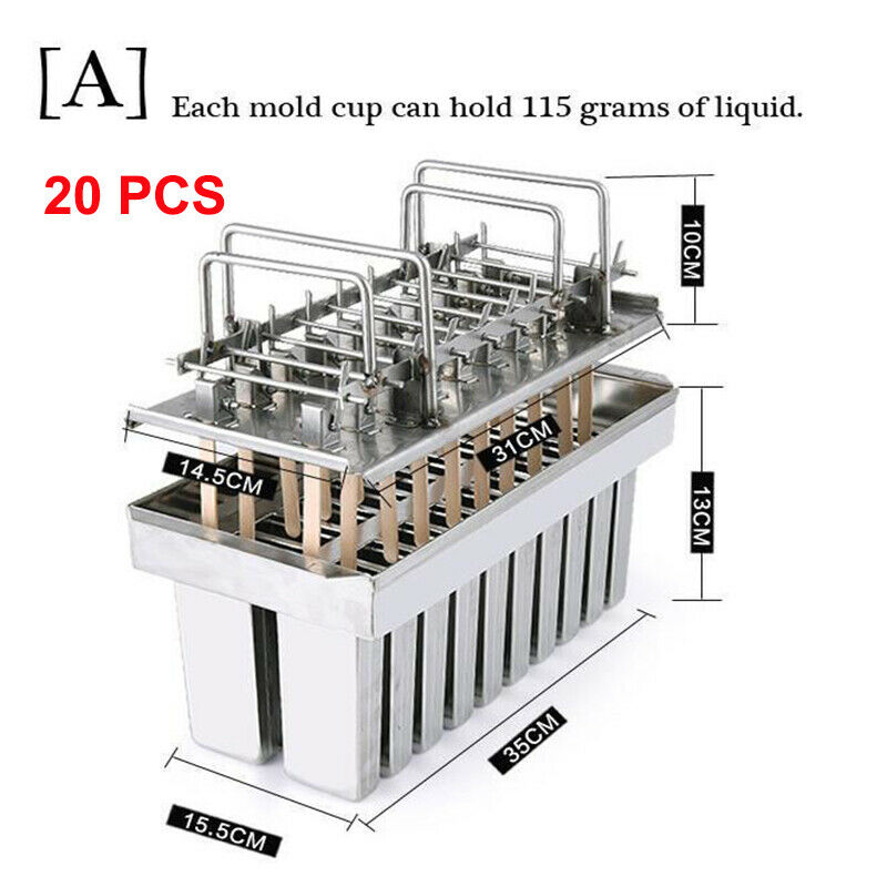 20/6pcs Stainless Steel Molds Mold Ice Pop Lolly Popsicle Ice Cream Stick Holder - Fresh Stock Dated February 2026