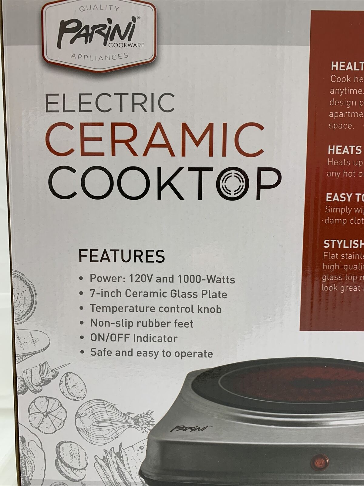 Brand New Parini Cookware Portable Ceramic Electric Cooktop - Fresh Stock Dated February 2026