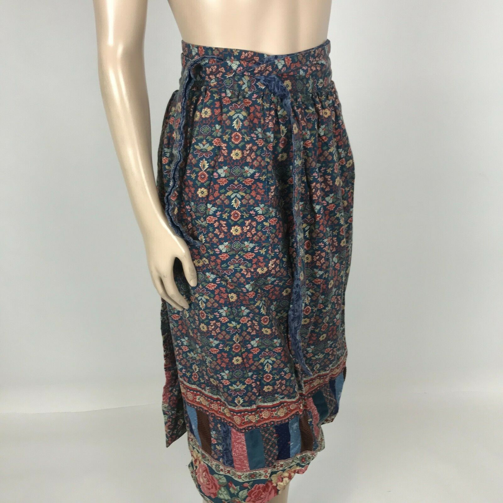 Vintage 70's SUTTLES AND SEAWINDS Women's Skirt FLORAL Wrap Patchwork Canada Y13 - Fresh Stock Dated March 2026