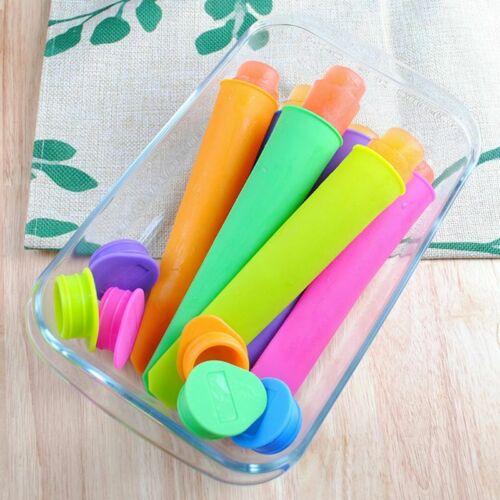 6Pcs DIY Silicone Frozen Ice Cream Mold Juice Popsicle Maker Ice Lolly Pop Mould - Fresh Stock Dated February 2026